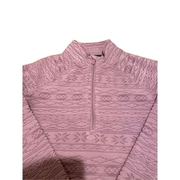 Eddie Bauer Girl’s Quarter Zip Light Pink/Purple Sweater - Picture 2 of 6